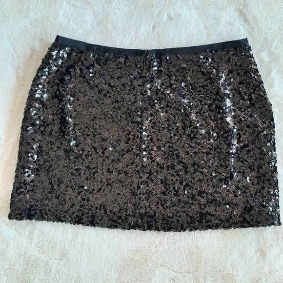 Sequin Black Mini Skirt Womens Size 6 Sparkle Holiday Club Birthday London Jean - Picture 5 of 11
